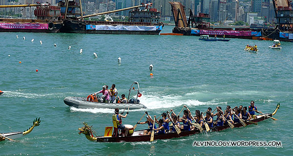 Dragon boat race going on