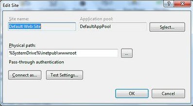 Default Web site - Basic settings