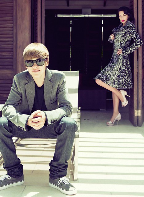 Justin Bieber and Kim Kardashian photoshoot for ELLE magazine by CelebrityFashion