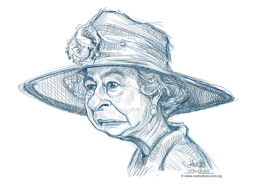 digital sketch of Queen Elizabeth II -1