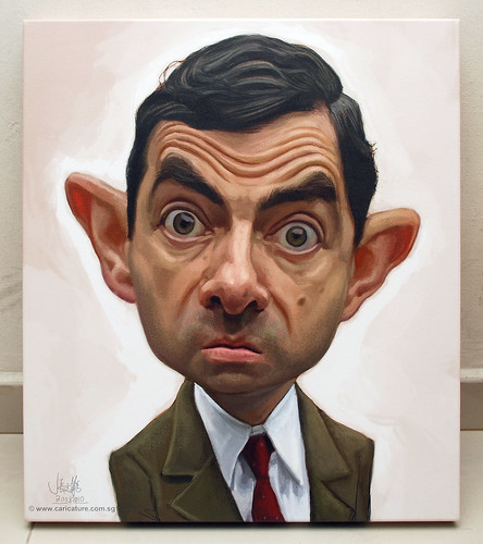 Mr Bean digital caricature painting printed on canvas