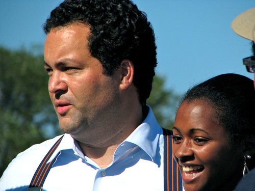 Ben Jealous poses for pictures with an admirer