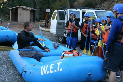 white water safety talk for wet guests on middle fork