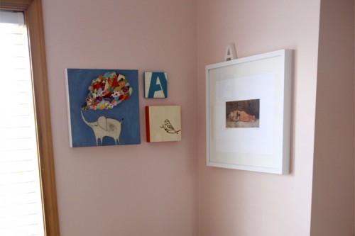 My ellie painting in Ali Edwards' baby girl Anna's room