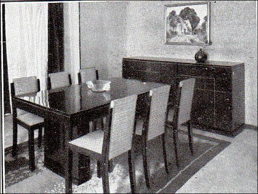 modern furniture ads. The 1930s-ad for modern furniture -dining-room