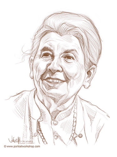 digital portrait sketch of Ann Wee - small