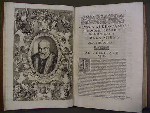 Vlyssis Aldrovandi ... Ornithologiae, hoc est de avibvs historiae, libri XII ... Portrait of Aldrovandi