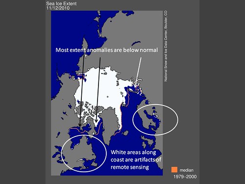 National Snow and Ice Data Center Arctic sea ice extent, 12 November 2010