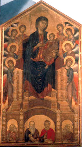 cimabue madonna enthroned with angels. Madonna Enthroned with Angels