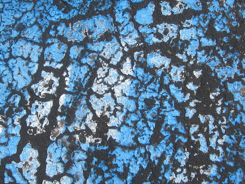 Blue and Gray Cracked Pavement