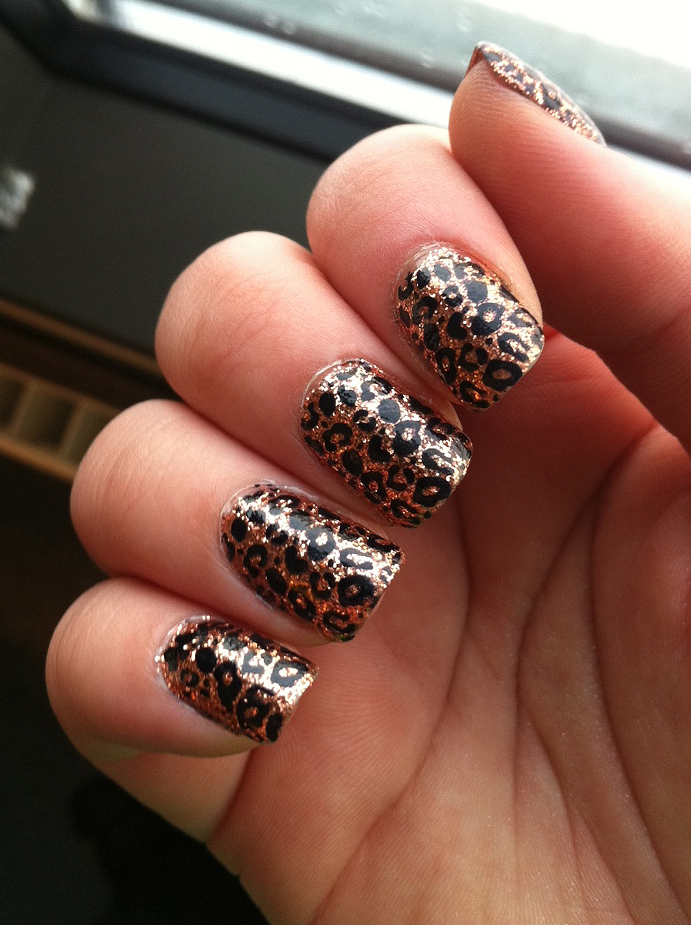 Molten glitter Copper Leopard