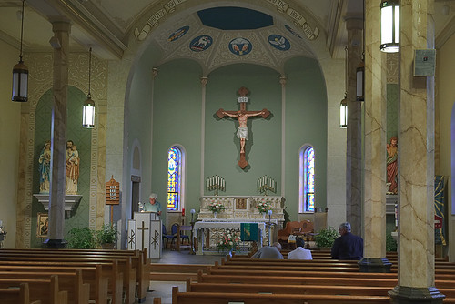 Saint John the Baptist Roman Catholic Church, in Villa Ridge (Gildehaus), Missouri, USA - nave