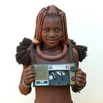 Himba girl with her radio - Angola