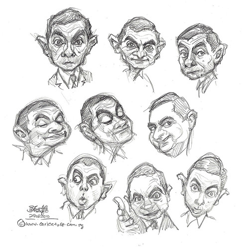 thumbnail sketches of Mr Bean