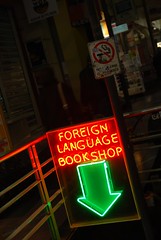 Foreign Language Bookshop neon sign