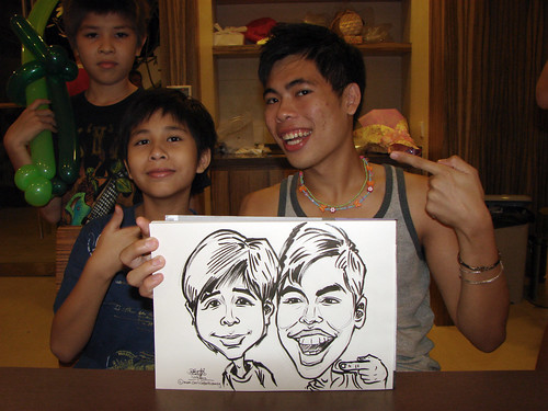 Caricature live sketching for birthday party 11092010 - 11