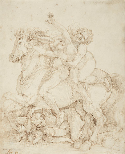 Albrecht Dürer, Abduction on Horseback, 1516, Pen and brown ink