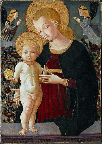 Virgin and Child with Two Angels circa 1460–70, follower of Paolo Uccello