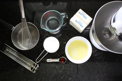 Ingredients for meringue buttercream