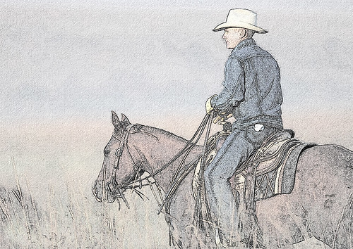 Cowboy Sketch in Color