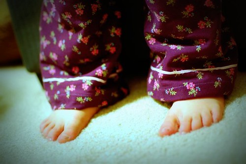 pajama cuffs and feet