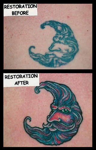 Moon tattoo restoration Tattoo
