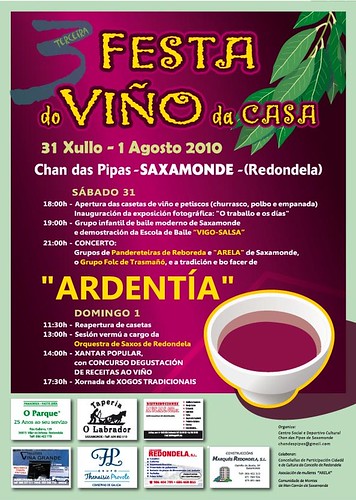 Festa do Viño da Casa de Saxamonde - 2010 - 3ª edición - Redondela - cartel 