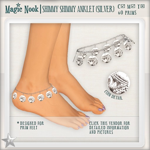 [MAGIC NOOK] Shimmy Shimmy Anklet (Silver)