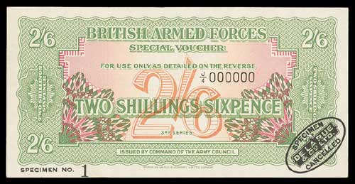 British Armed Forces, Special Vouchers