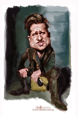 digital caricature of Brad Pitt - 1small