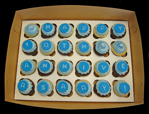 10th anniversary cupcakes - workplace surprise delivery