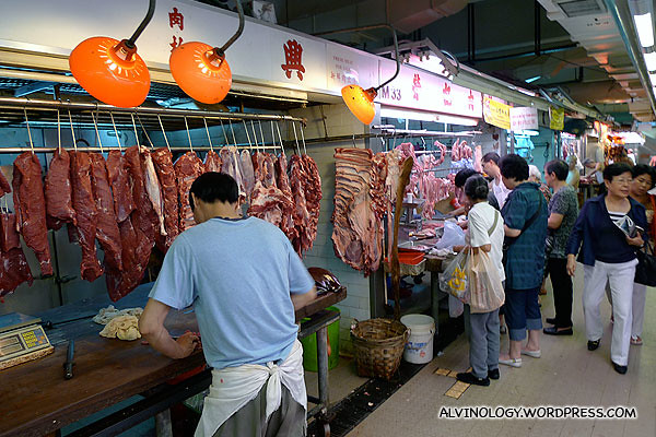 The meat section of the market