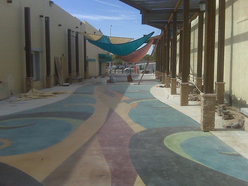 painted cement in the new square