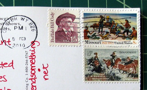 Cowboy stamps for a cowboy postcard