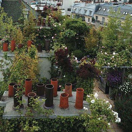сад на крыше с видом на париж 1