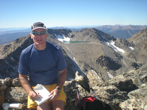 Dave Signing Mt. Julian (12,928 ft) Summit Register