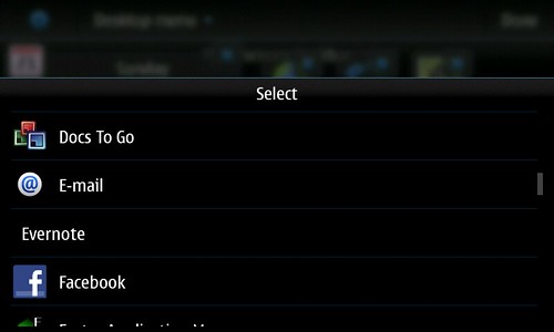 Homescreen Dockbar select