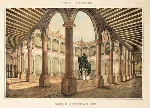 022-Interior de la universidad de Mexico- Album Pintoresco de la Republica Mexicana 1850