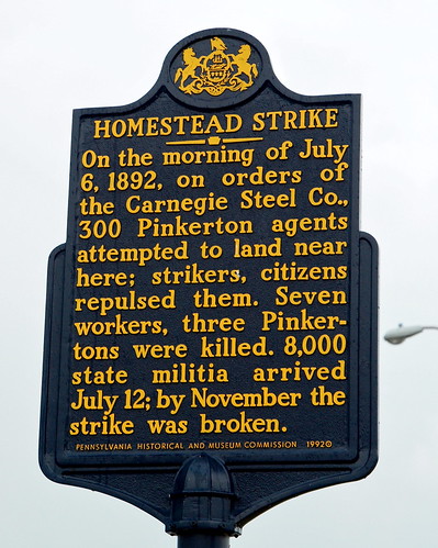  Historical marker about Homestead Steel Strike 
