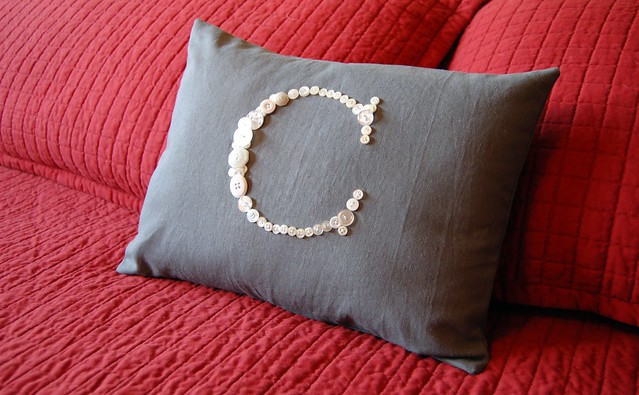 Button Monogram Pillow