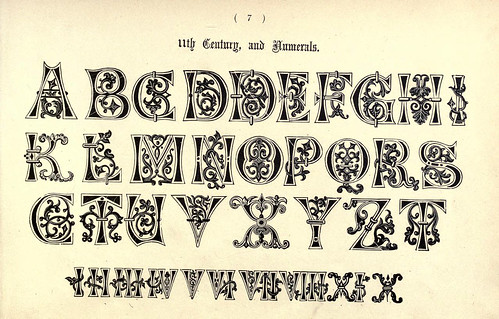 012-Letras y numeros siglo XI- The book of ornamental alphabets, ancient and mediaeval..1914-F. Delamotte