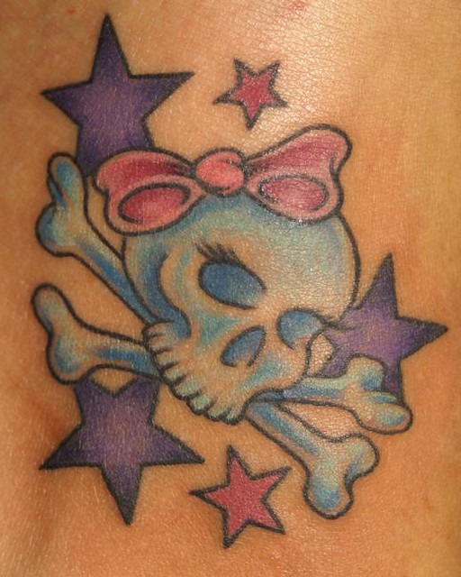 Girly skull tattoo. by Chris Posey @ Southside Tattoo & Piercing