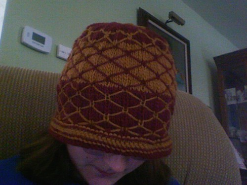 Burgundy and Gold Hat