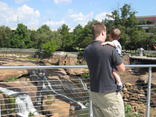 Papa and Henry in downtown Greenville