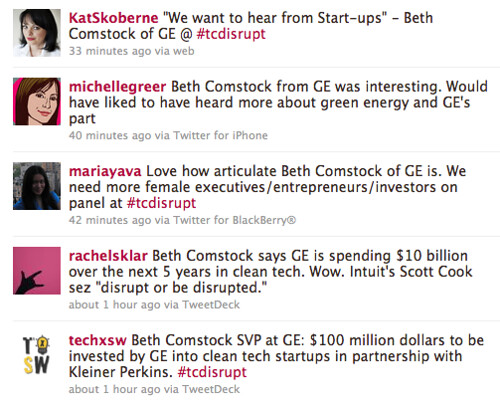 Twitter discussion of Beth Comstock