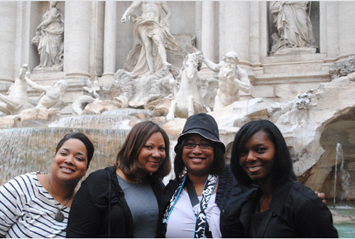 trevi fountain with the girls
