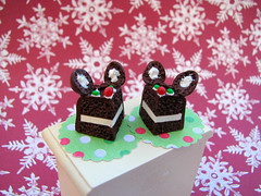 Rudolph the Red-Nosed Reindeer dollhouse miniature cake slices