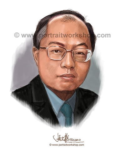 digital portrait illustration of Tan Ju Seng watermark