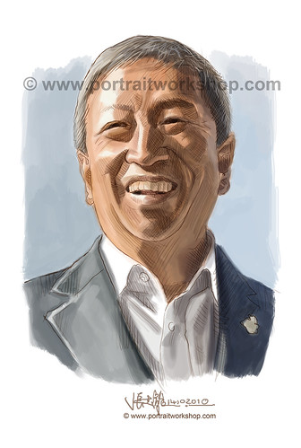 digital portrait illustration of Ng Ser Miang watermark