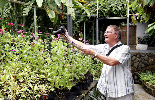 Dad photographing butterflies